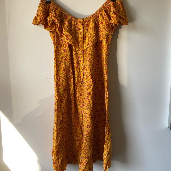 Yellow Off the Shoulder Dress - Picture 2 of 5